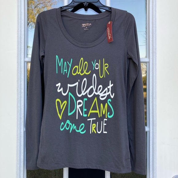Was💲15! 💚NWT Arizona “May all your wildest dreams come true” long sleeve - Picture 1 of 14